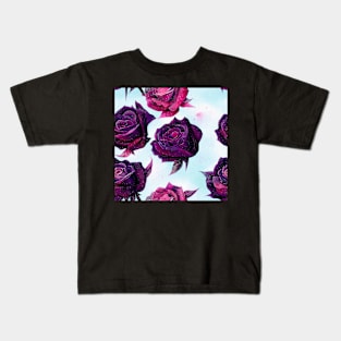 Watercolor rose pattern design Kids T-Shirt